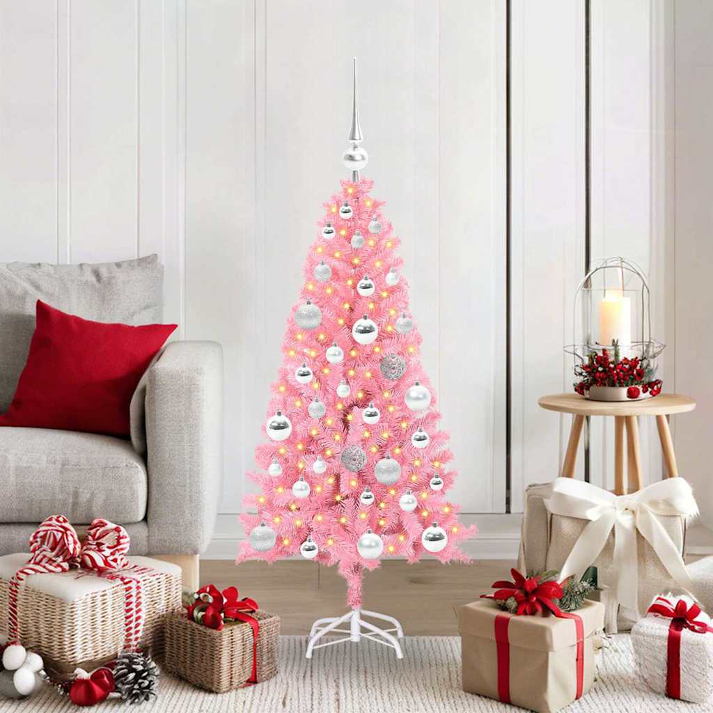 Weihnachtsbaum Mit 300 Leds Mit Ständer Pvc Rosa