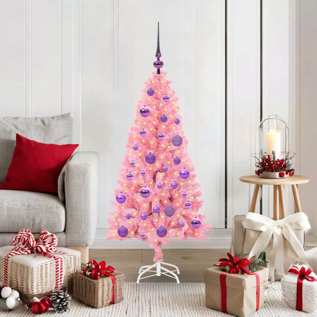 Weihnachtsbaum Mit 300 Leds Mit Ständer Pvc Rosa