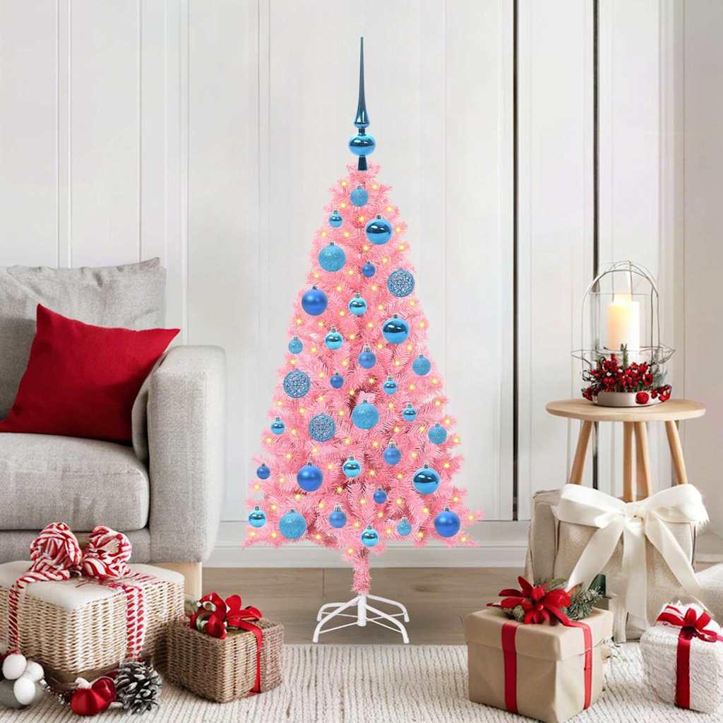 Weihnachtsbaum Mit 300 Leds Mit Ständer Pvc Rosa