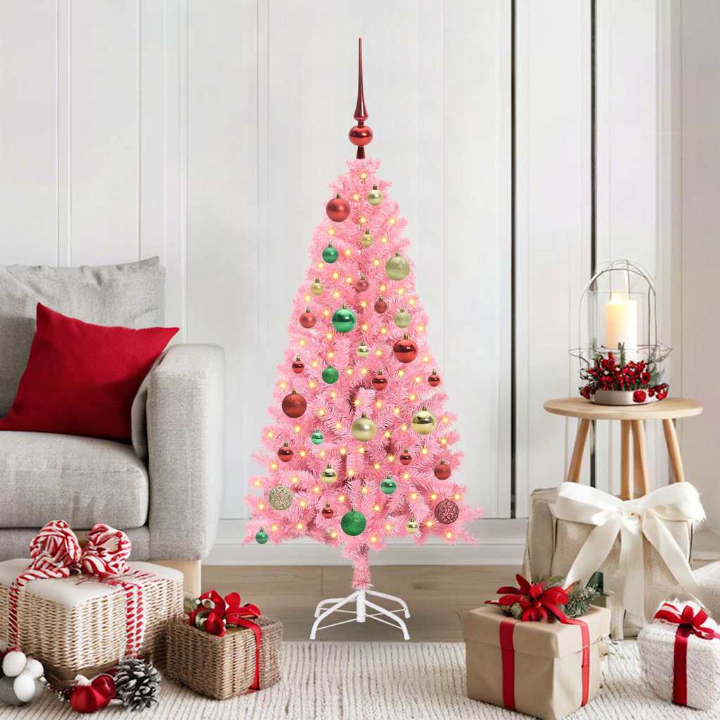 Weihnachtsbaum Mit 300 Leds Mit Ständer Pvc Rosa
