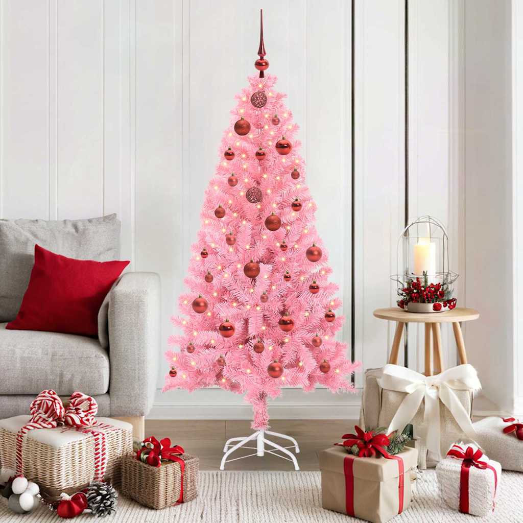 Weihnachtsbaum Mit 300 Leds Mit Ständer Pvc Rosa