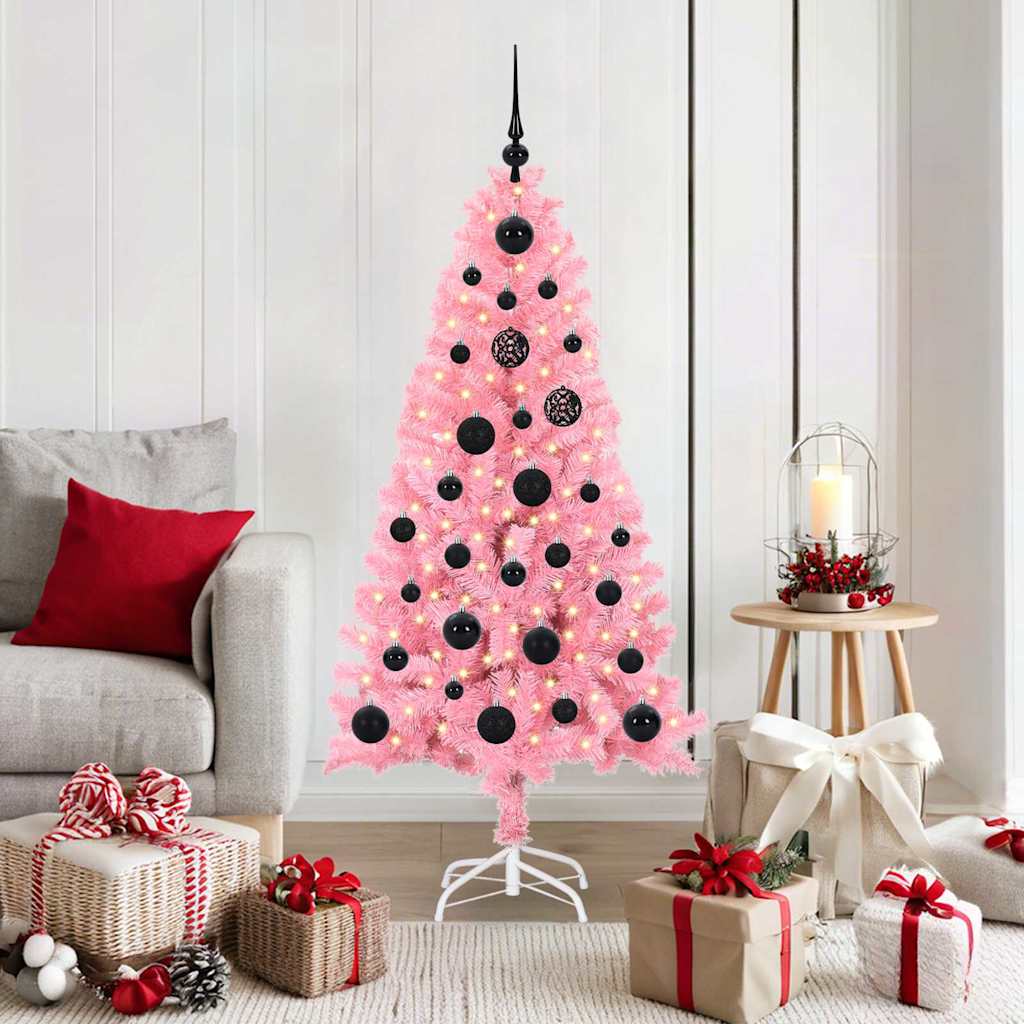 Weihnachtsbaum Mit 300 Leds Mit Ständer Pvc Rosa