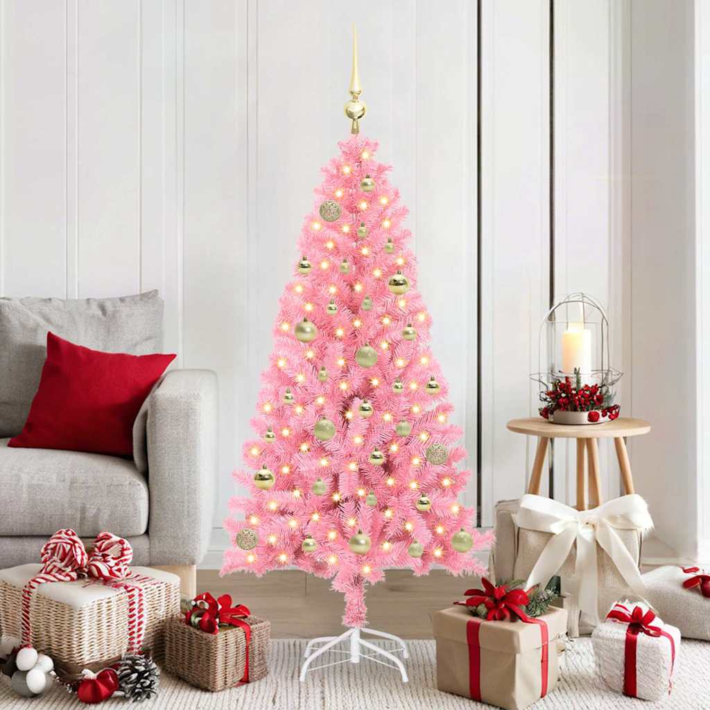Weihnachtsbaum Mit 300 Leds Mit Ständer Pvc Rosa