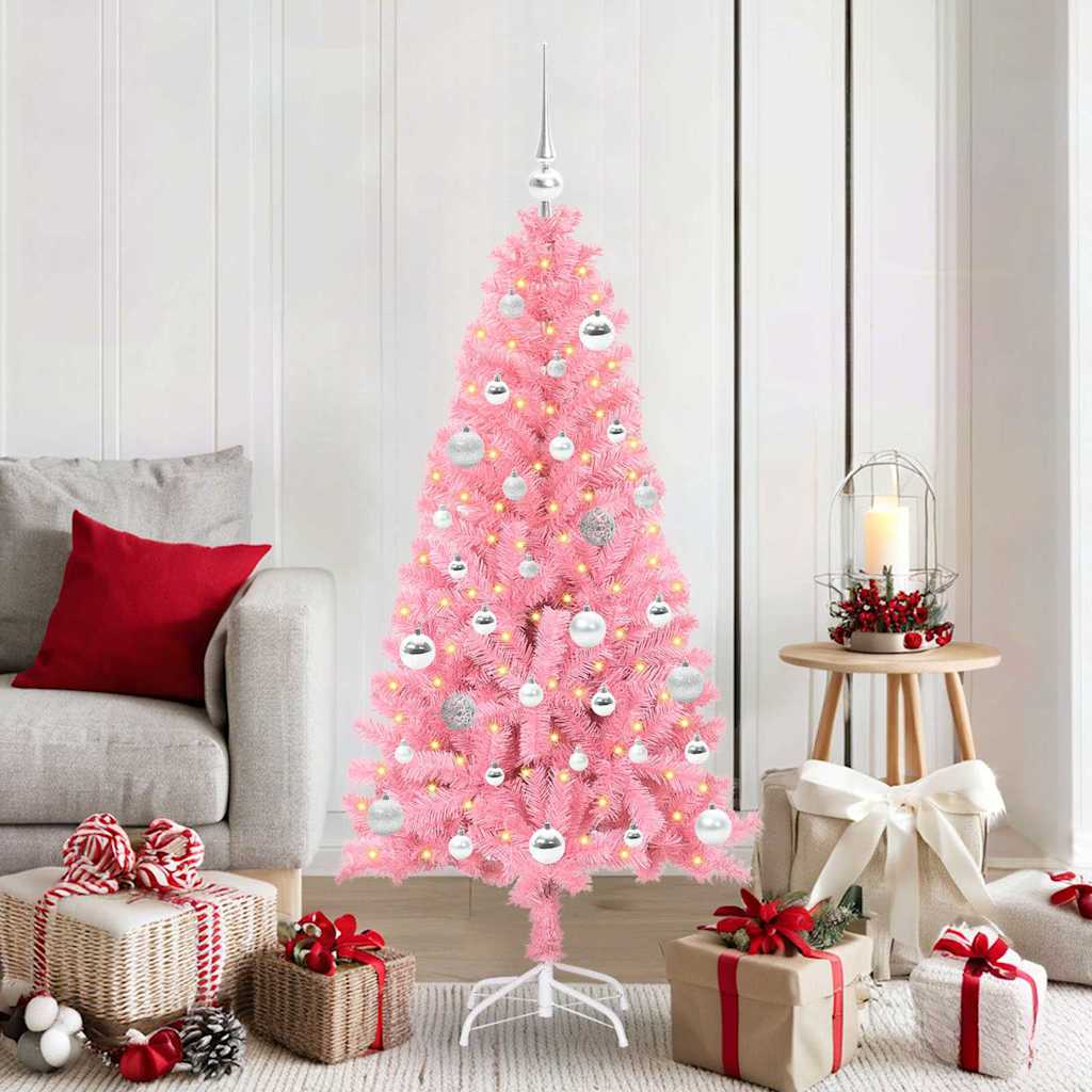 Weihnachtsbaum Mit 300 Leds Mit Ständer Pvc Rosa