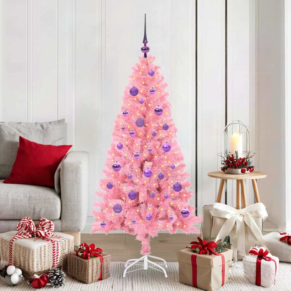 Weihnachtsbaum Mit 300 Leds Mit Ständer Pvc Rosa