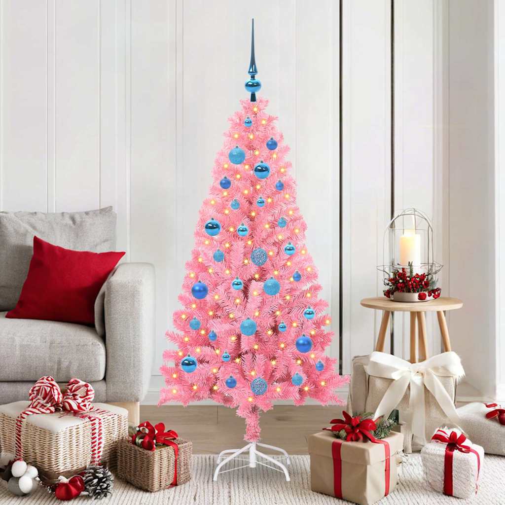 Weihnachtsbaum Mit 300 Leds Mit Ständer Pvc Rosa