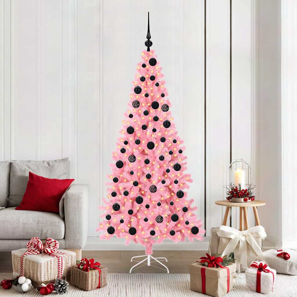 Weihnachtsbaum Mit 300 Leds Mit Ständer Pvc Rosa