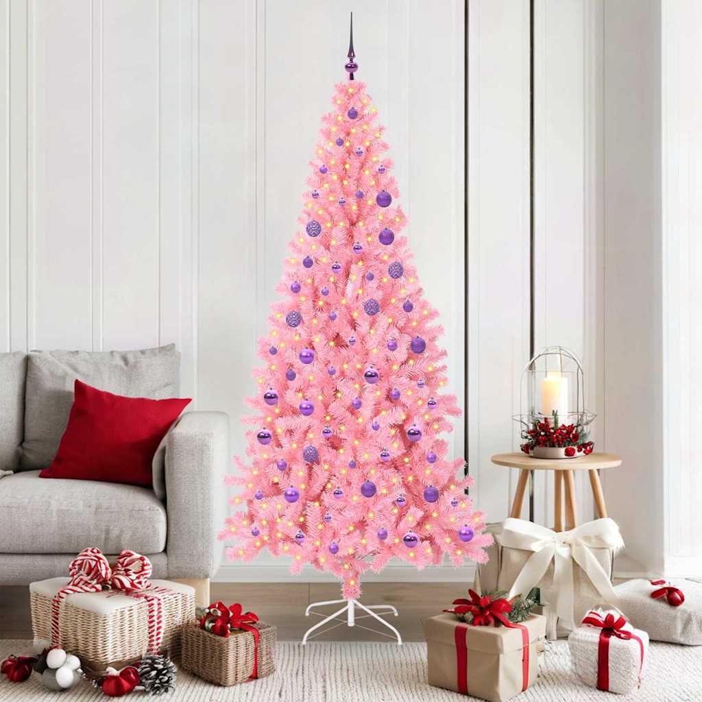 Weihnachtsbaum Mit 300 Leds Mit Ständer Pvc Rosa