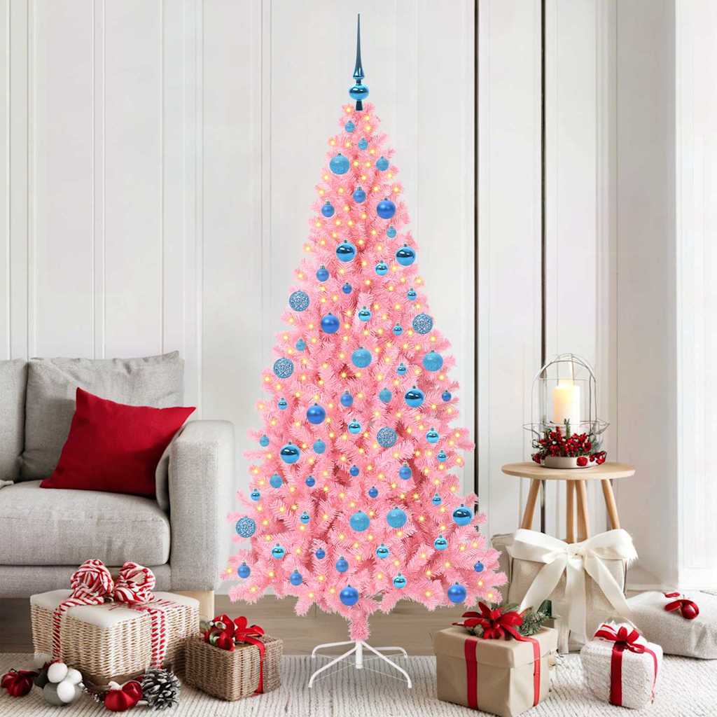 Weihnachtsbaum Mit 300 Leds Mit Ständer Pvc Rosa