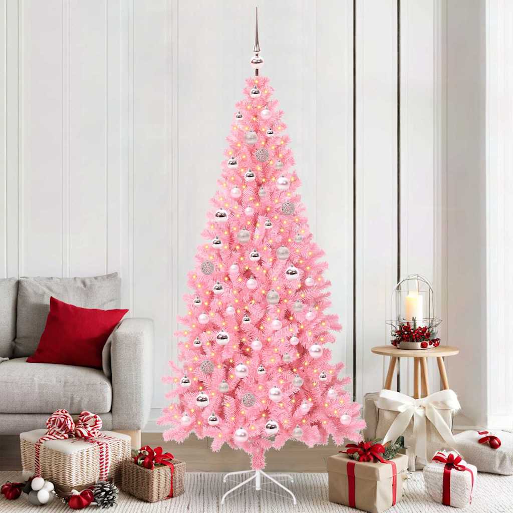 Weihnachtsbaum Mit 300 Leds Mit Ständer Pvc Rosa