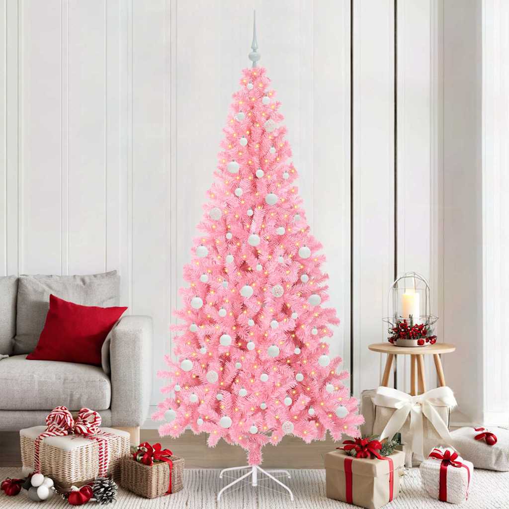 Weihnachtsbaum Mit 300 Leds Mit Ständer Pvc Rosa
