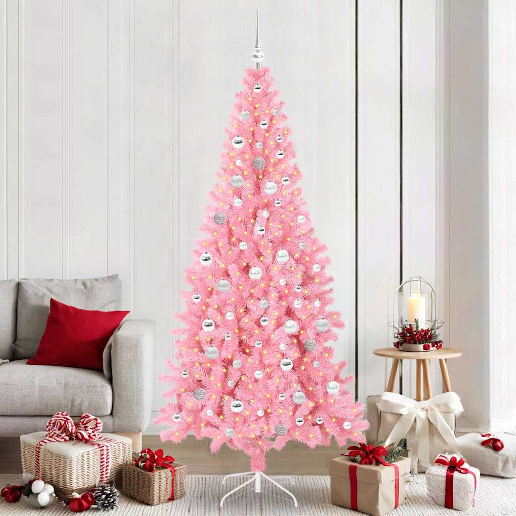 Weihnachtsbaum Mit 300 Leds Mit Ständer Pvc Rosa