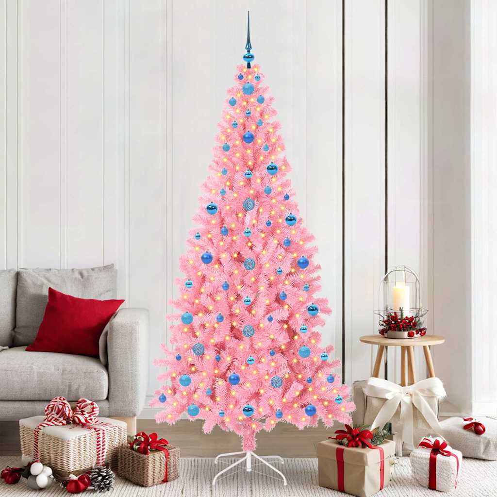 Weihnachtsbaum Mit 300 Leds Mit Ständer Pvc Rosa