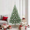Künstlicher Halb-Weihnachtsbaum Beleuchtung Kugeln Grün