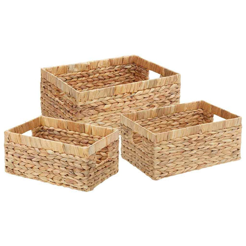 Aufbewahrungskörbe 3 Pcs Natur Wasserhyazinthe