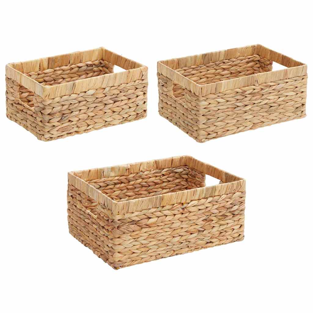 Aufbewahrungskörbe 3 Pcs Natur Wasserhyazinthe