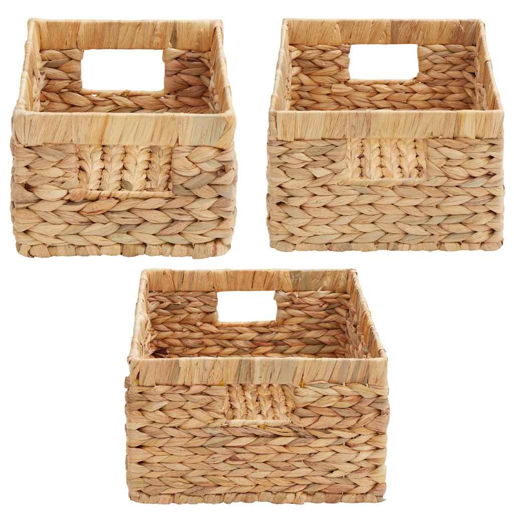 Aufbewahrungskörbe 3 Pcs Natur Wasserhyazinthe