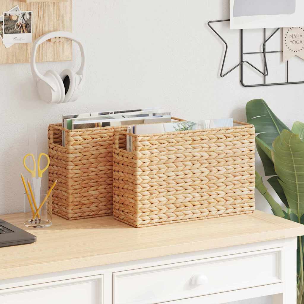 Zeitschriftenkörbe 2 Pcs Natur 39 X 14 X 25 Cm Wasserhyazinthe