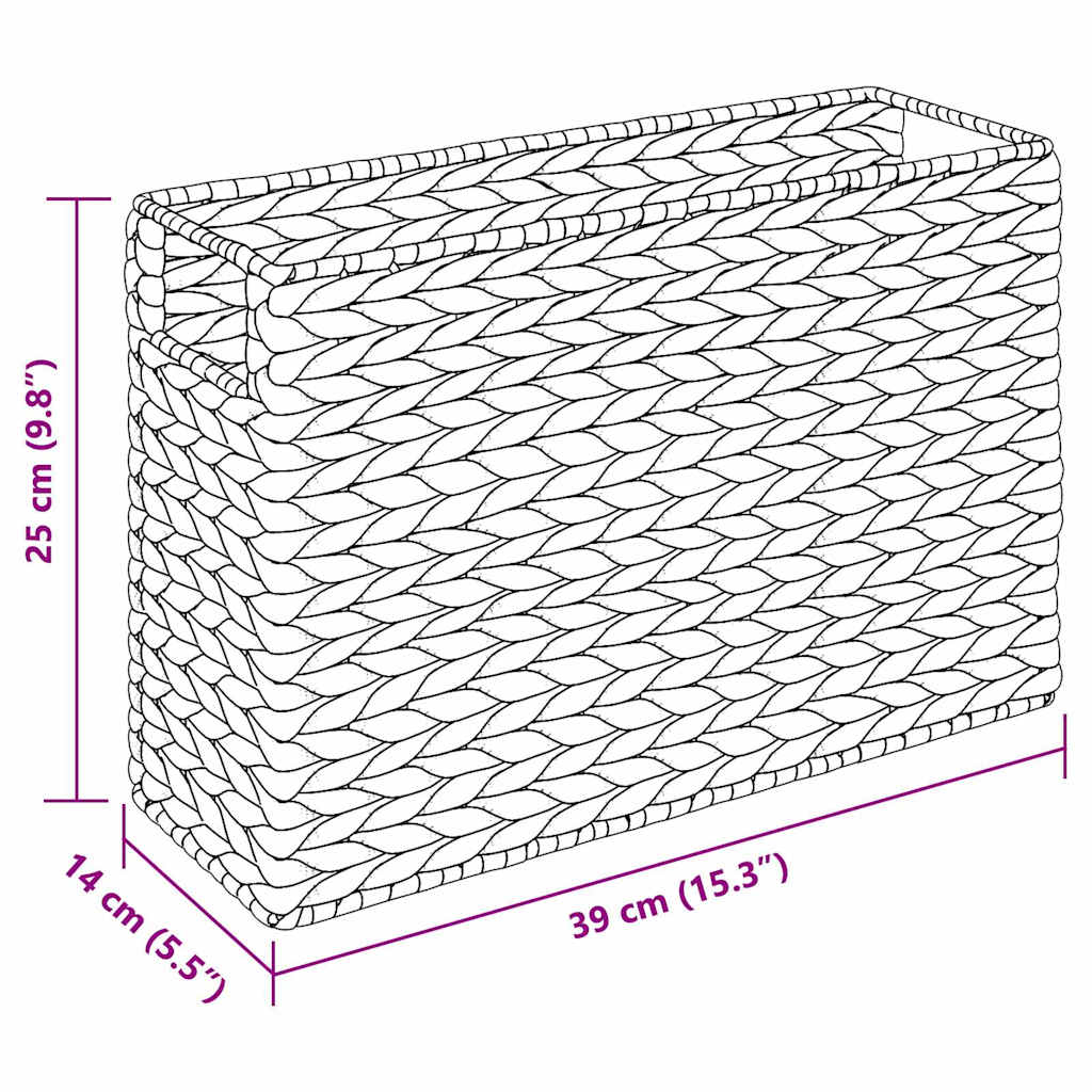 Zeitschriftenkörbe 2 Pcs Natur 39 X 14 X 25 Cm Wasserhyazinthe