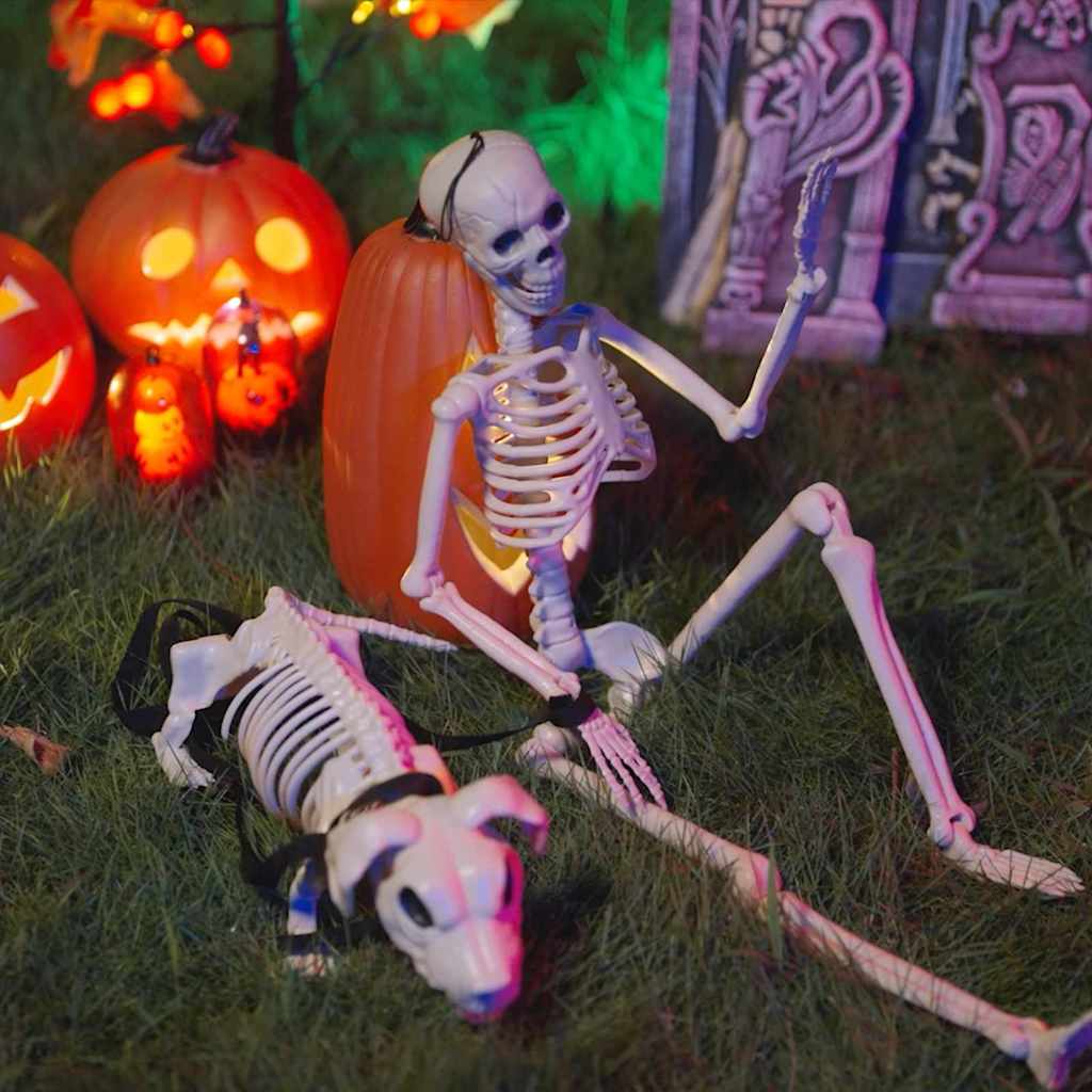 Halloween Dekoskelett 2 Pcs Weiß Polypropylen
