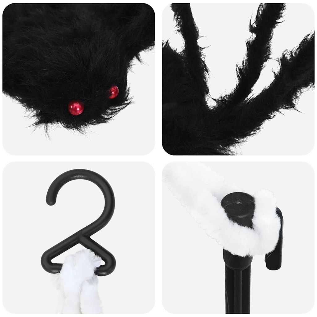 Halloween-Spinnendekoration Mit Netzen 2 Pcs Schwarz Und Weiß
