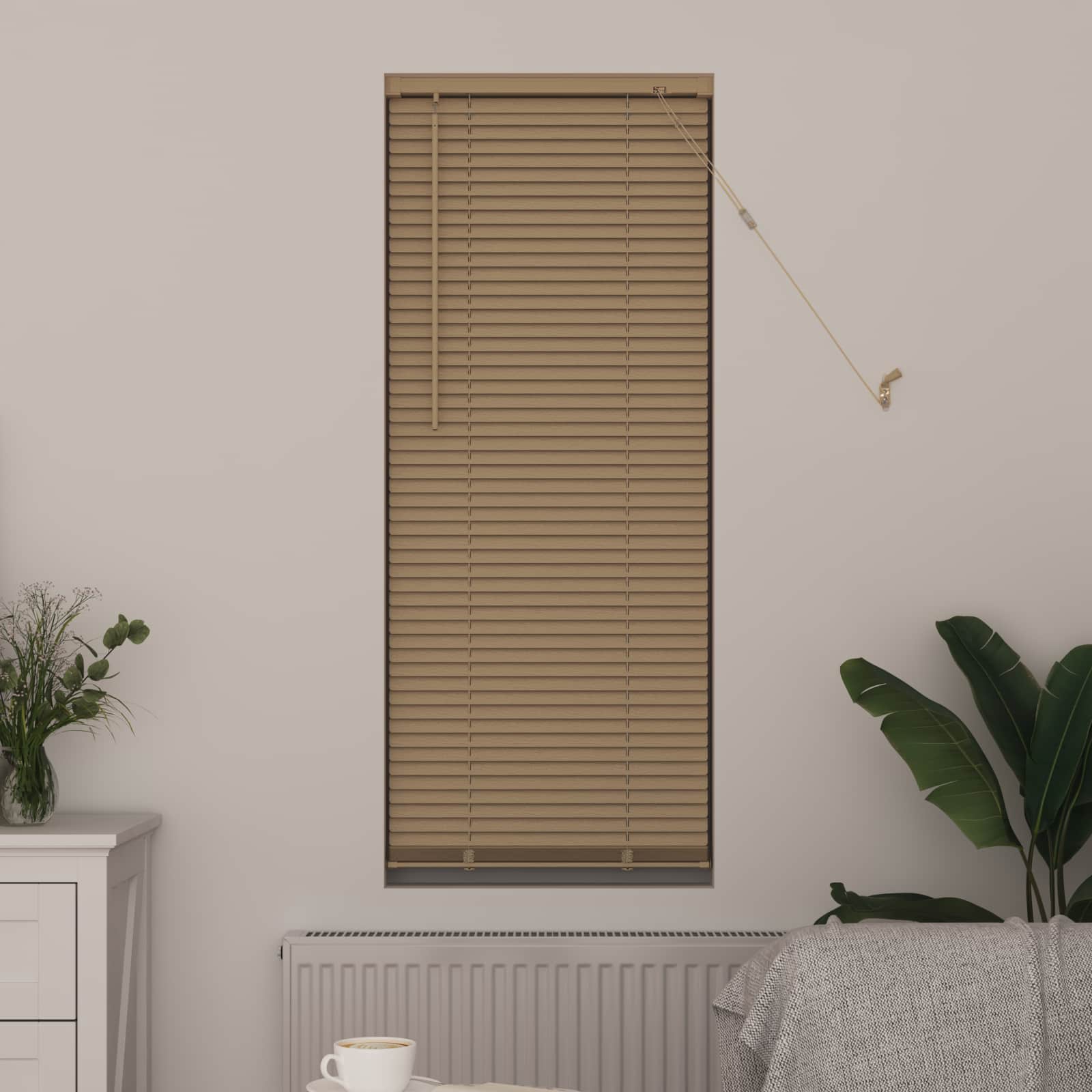 Venetianer Jalousie Mit Muster 150 X 40 Cm Pvc Hellbraun