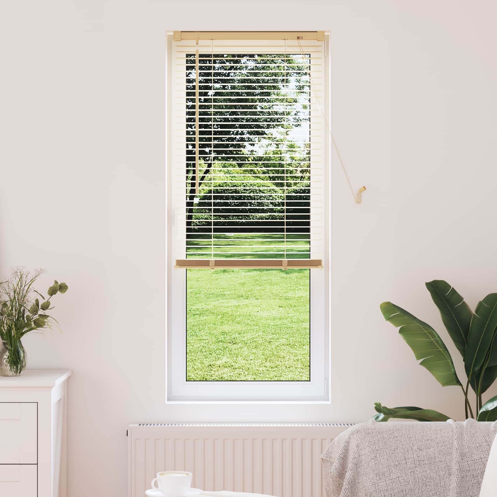 Venetianer Jalousie Mit Muster 150 X 40 Cm Pvc Hellbraun