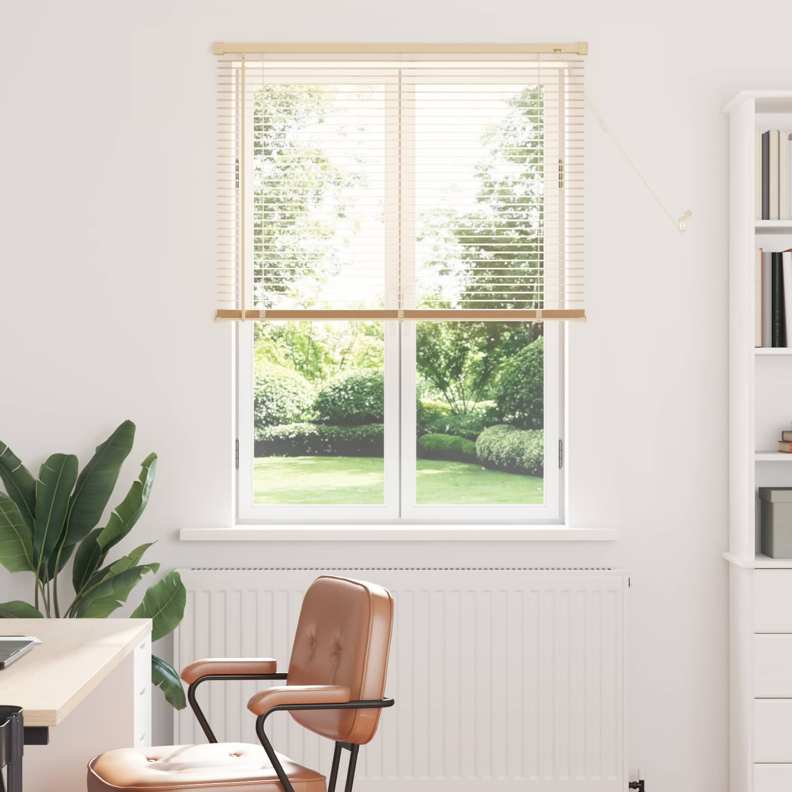 Venetianer Jalousie Mit Muster 150 X 40 Cm Pvc Hellbraun