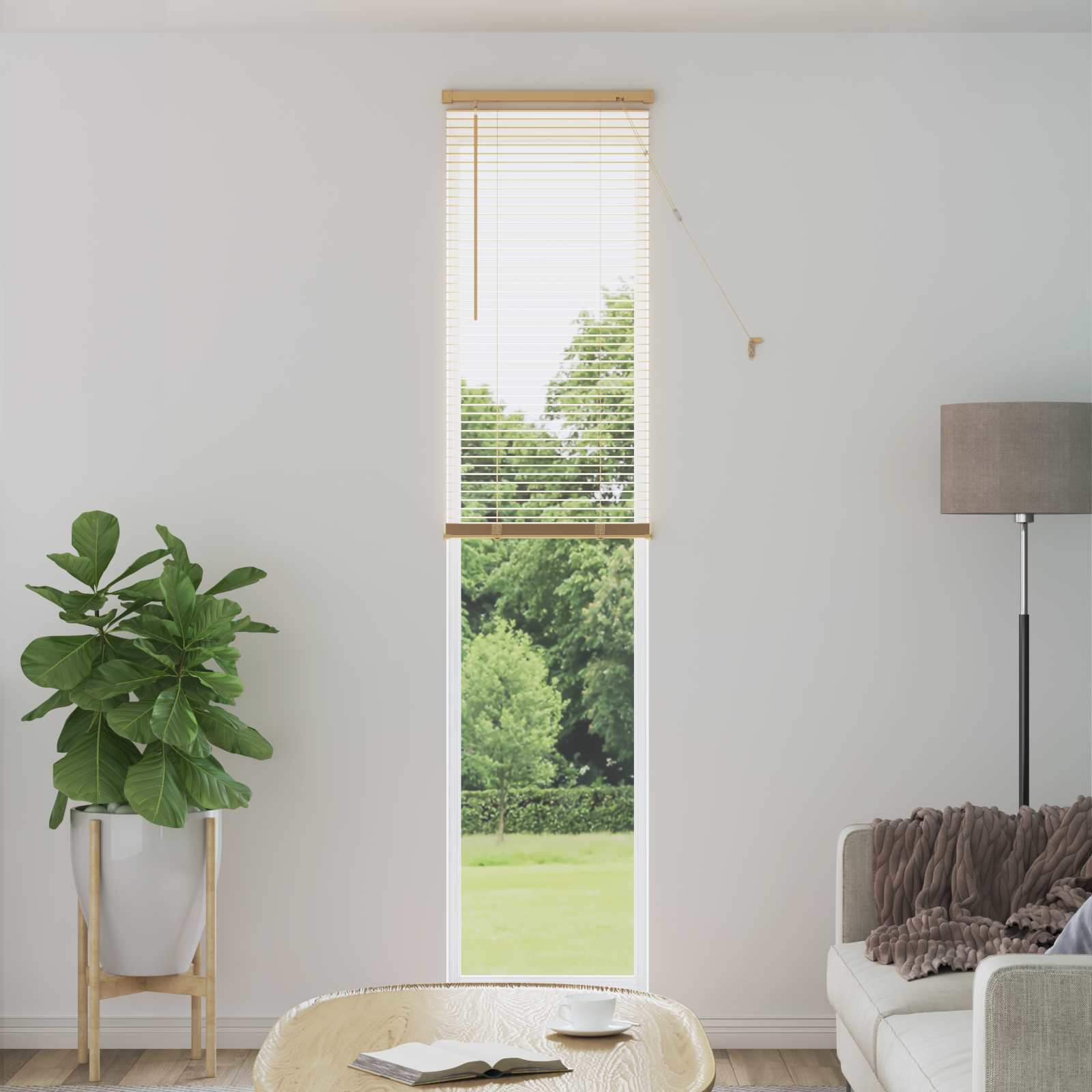 Venetianer Jalousie Mit Muster 150 X 40 Cm Pvc Hellbraun