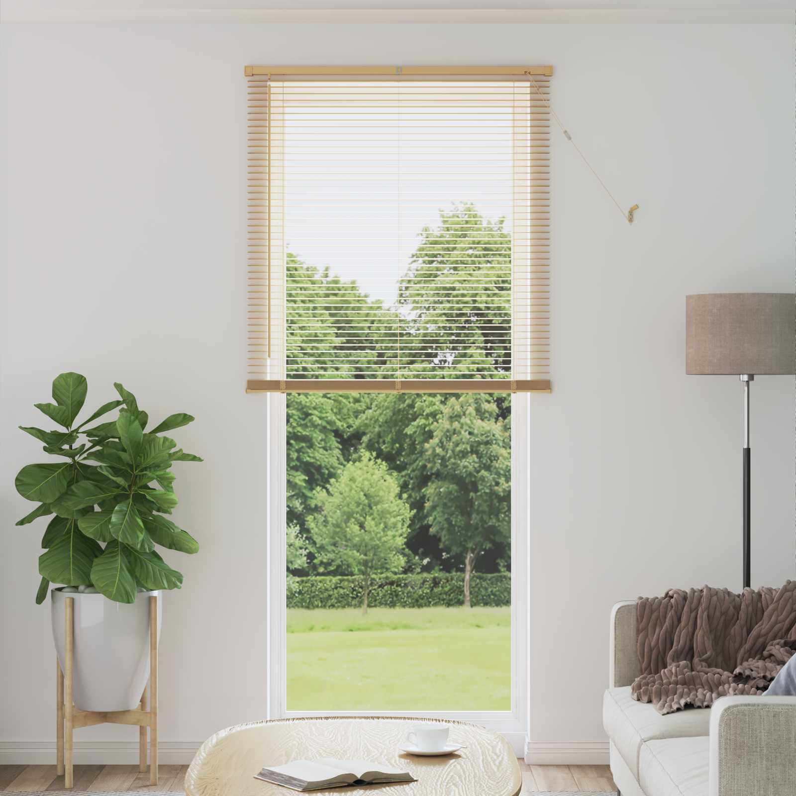 Venetianer Jalousie Mit Muster 150 X 40 Cm Pvc Hellbraun