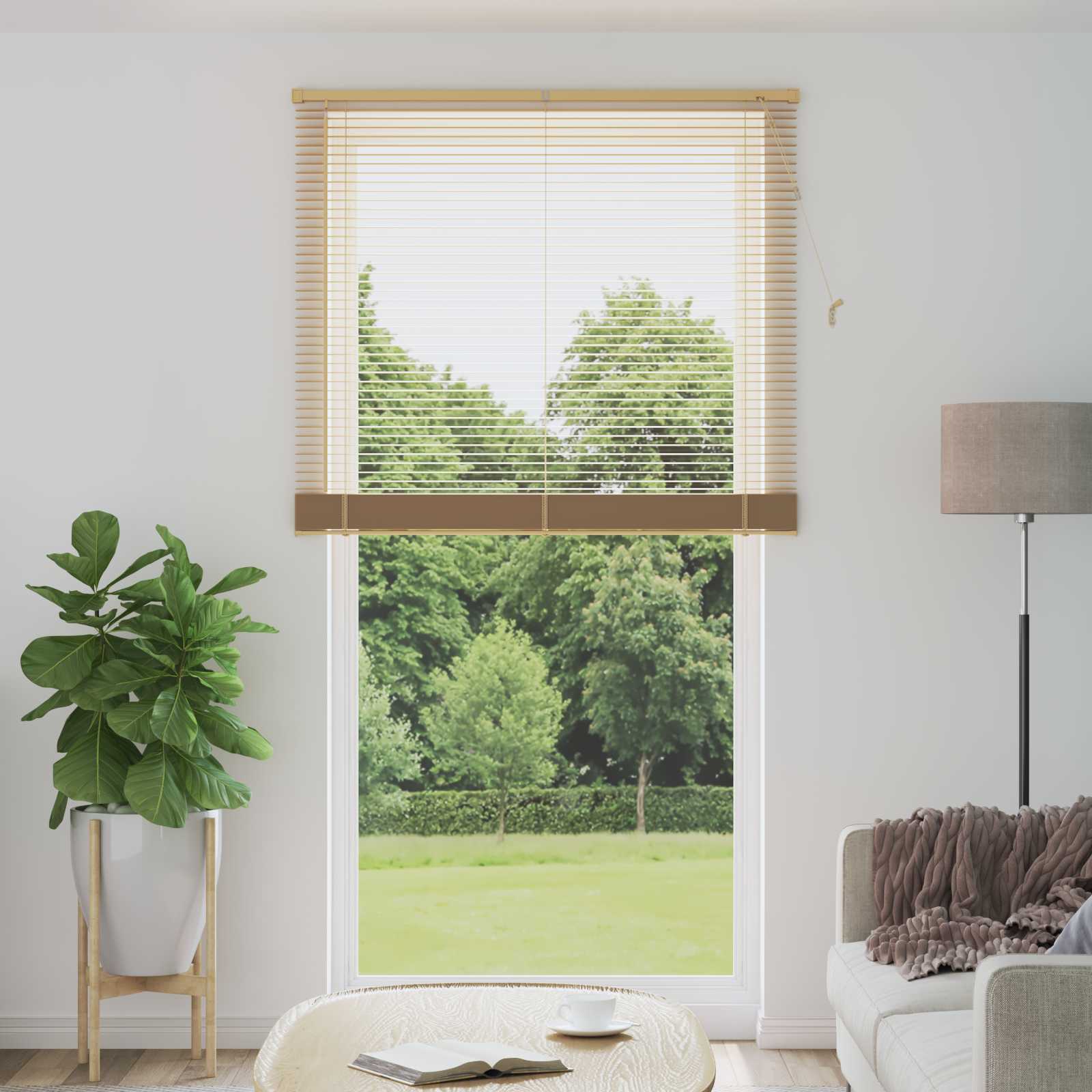 Venetianer Jalousie Mit Muster 150 X 40 Cm Pvc Hellbraun