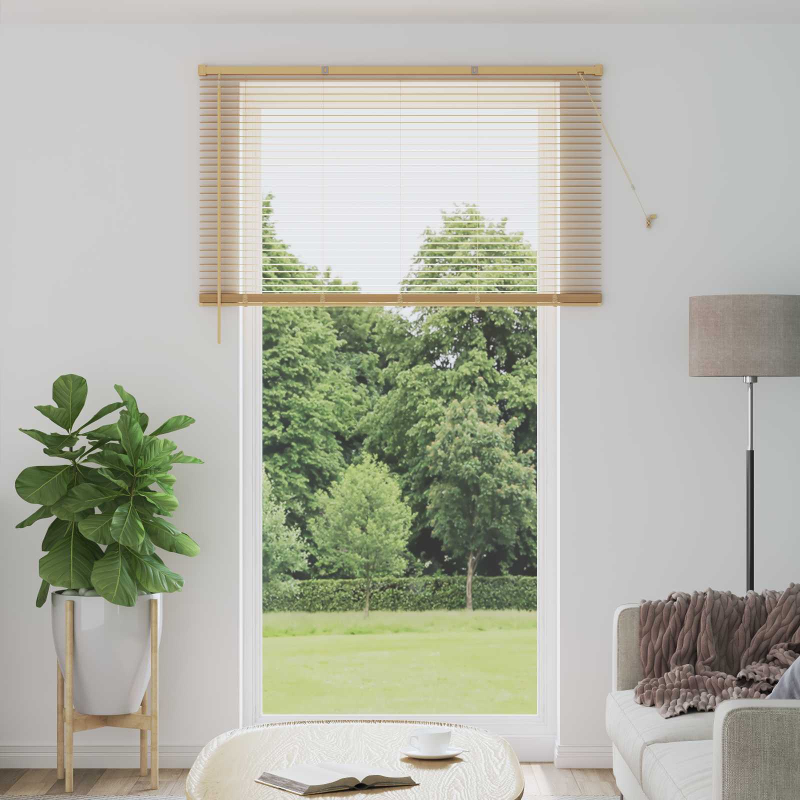 Venetianer Jalousie Mit Muster 150 X 40 Cm Pvc Hellbraun