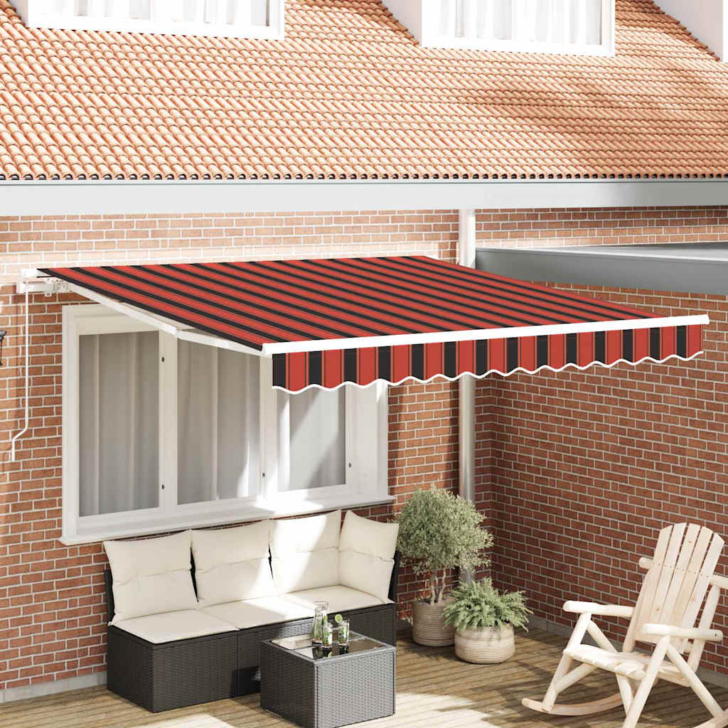 Einziehbare Markise Orange Und Braun 350 X 250 Cm