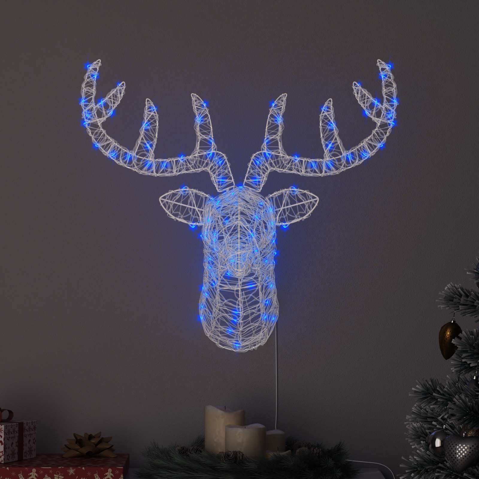 Rentierkopf Mit 140 Leds 68 X 36,5 X 62,5 Cm Acryl