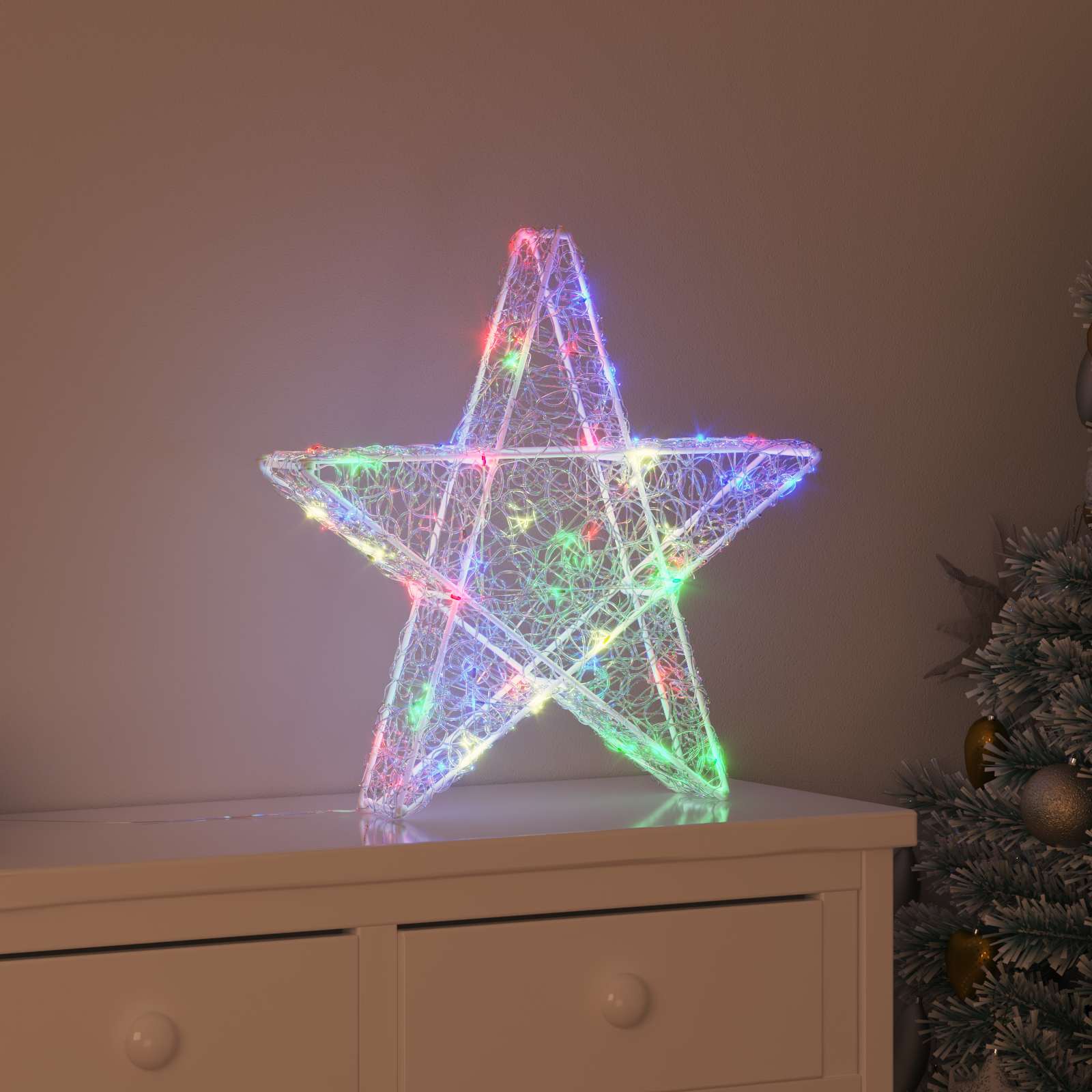 3D Stern Mit 50 Leds 55 X 53.5 X 10 Cm Acryl