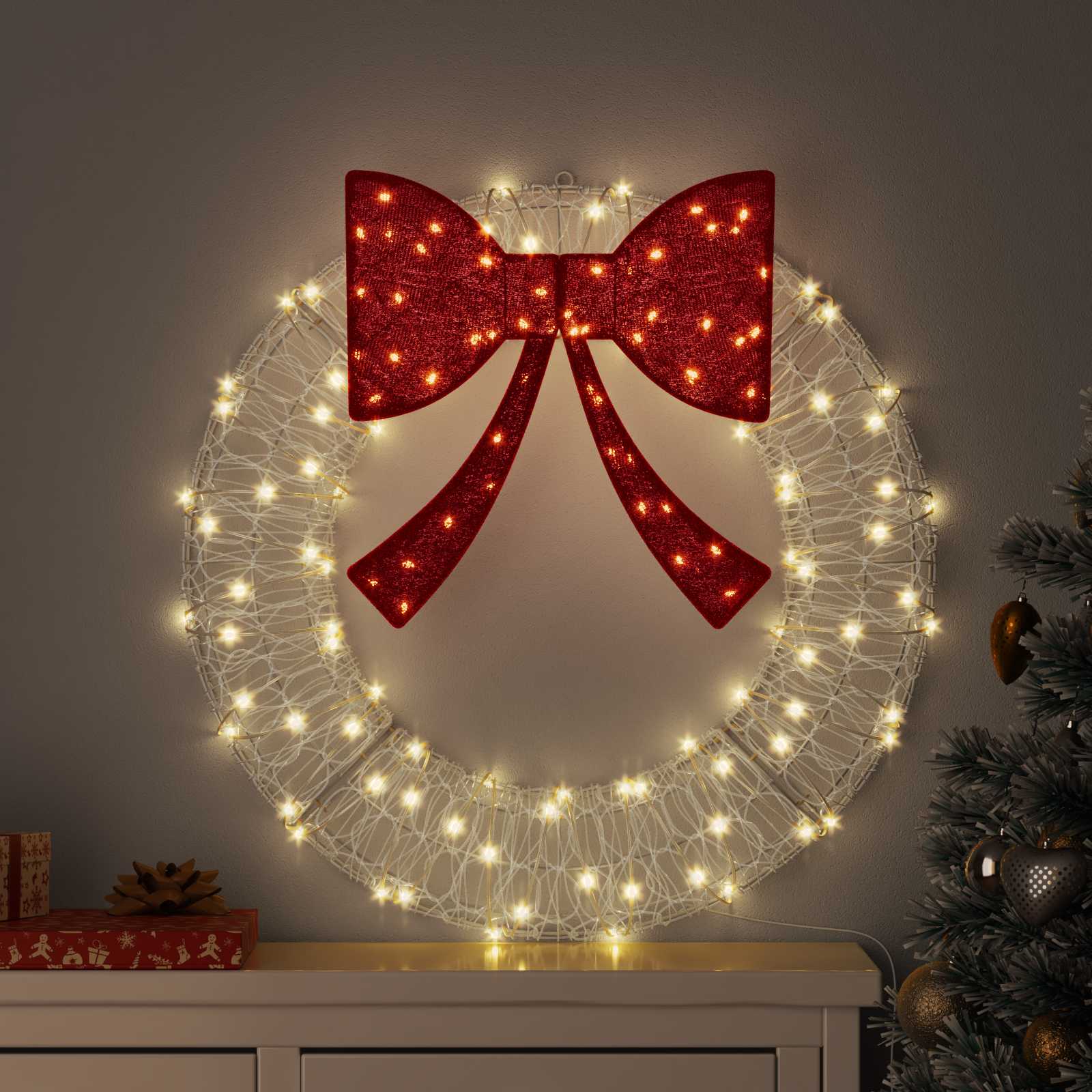 Kranz Mit 60 Leds 76 X 76 X 8,5 Cm Acryl