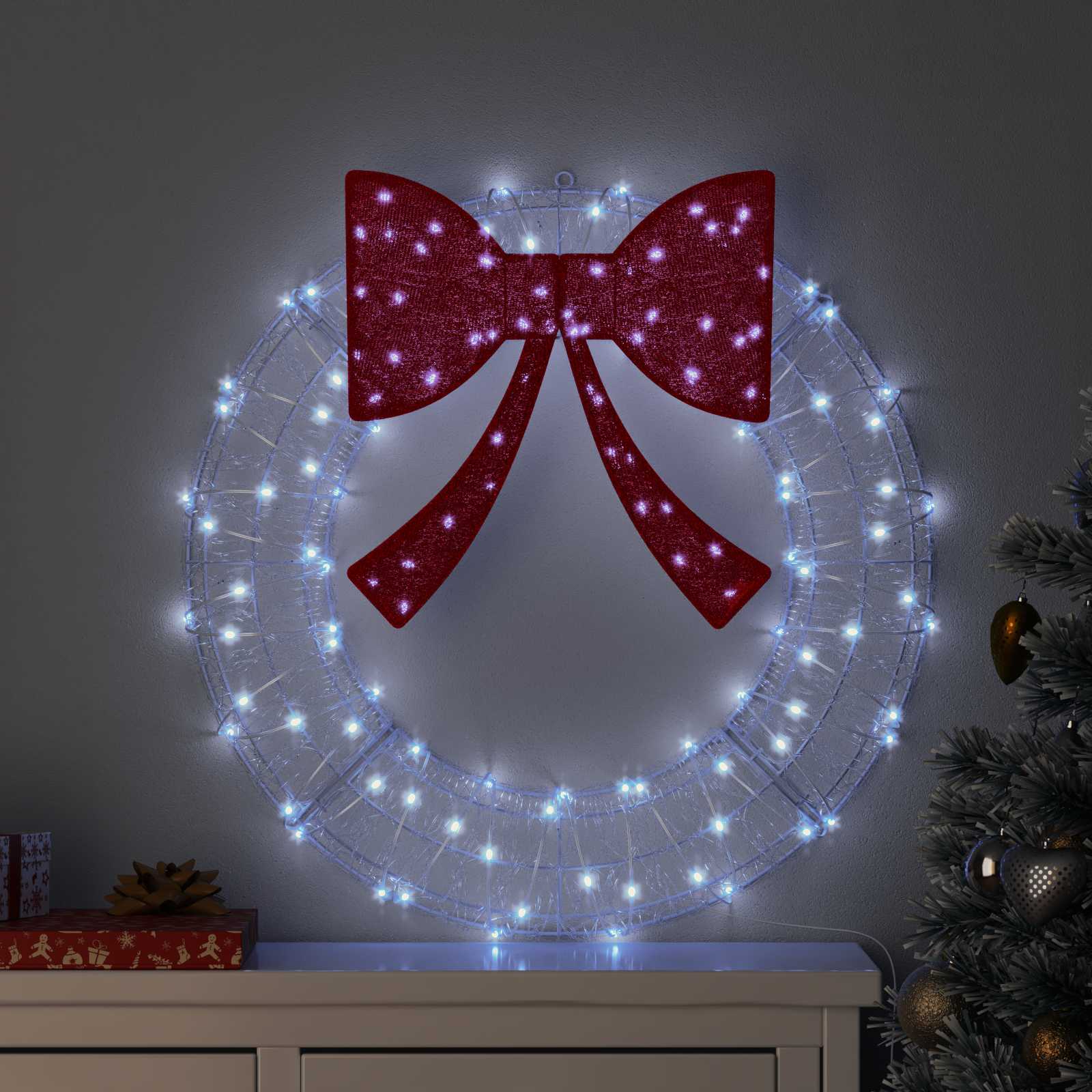 Kranz Mit 60 Leds 76 X 76 X 8,5 Cm Acryl