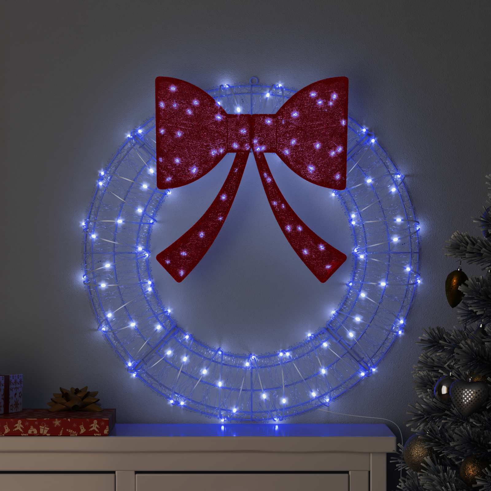 Kranz Mit 60 Leds 76 X 76 X 8,5 Cm Acryl