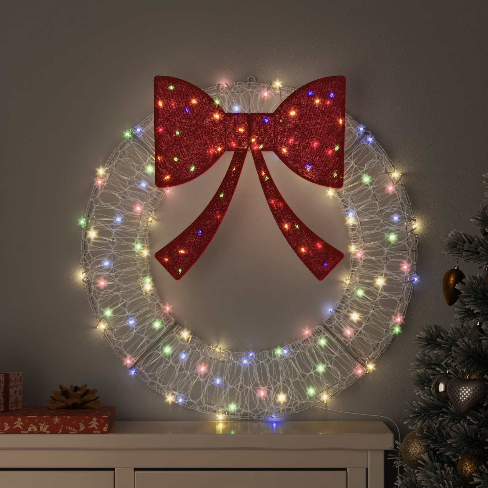 Kranz Mit 60 Leds 76 X 76 X 8,5 Cm Acryl