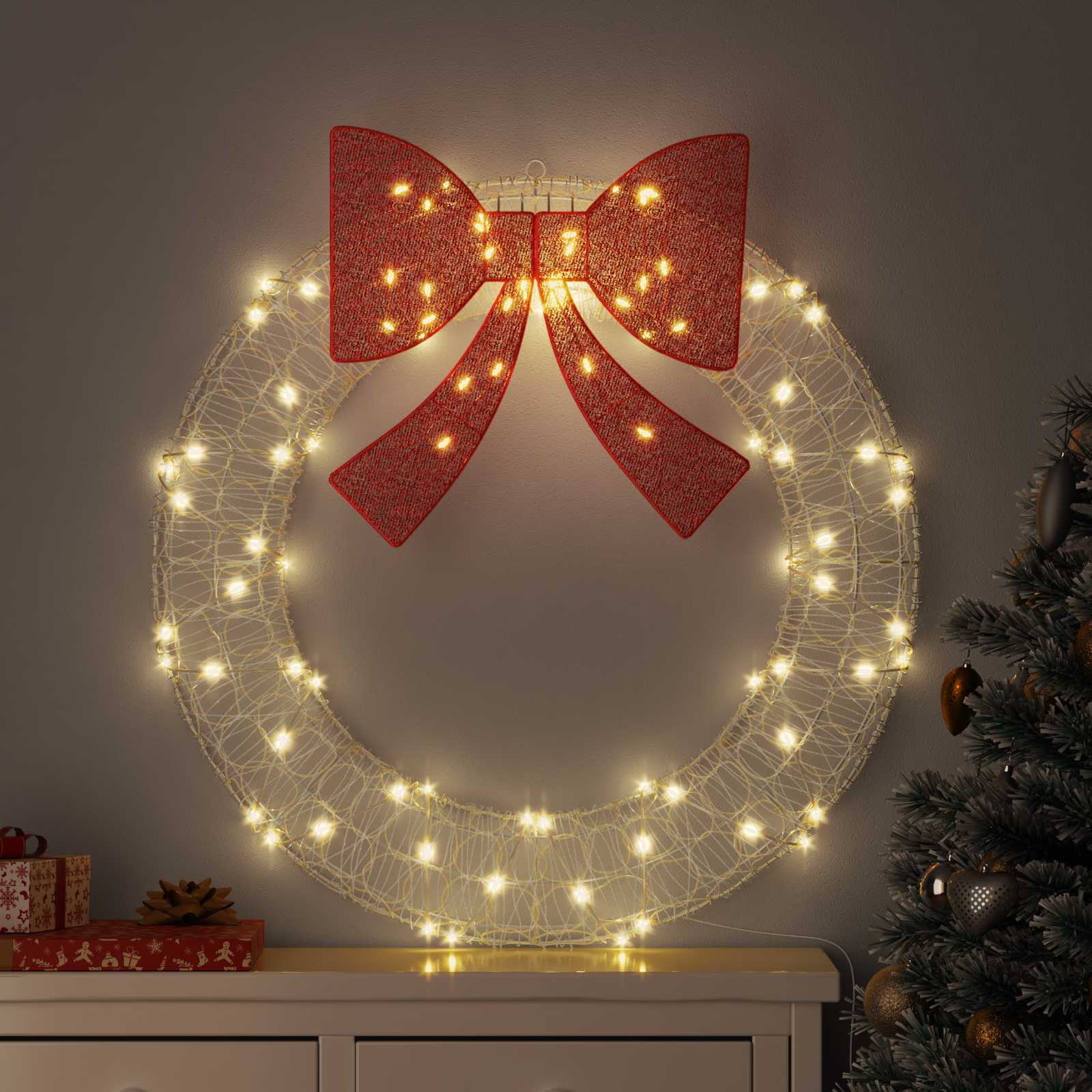 Kranz Mit 60 Leds 76 X 76 X 8,5 Cm Acryl
