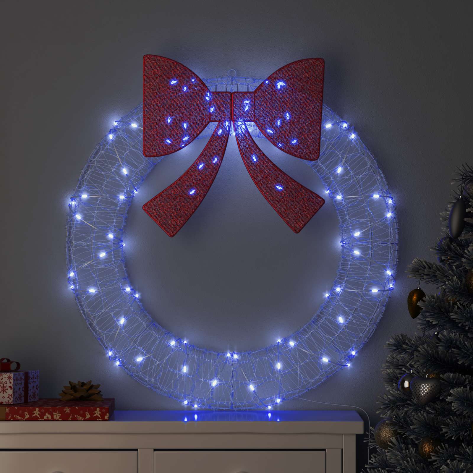 Kranz Mit 60 Leds 76 X 76 X 8,5 Cm Acryl