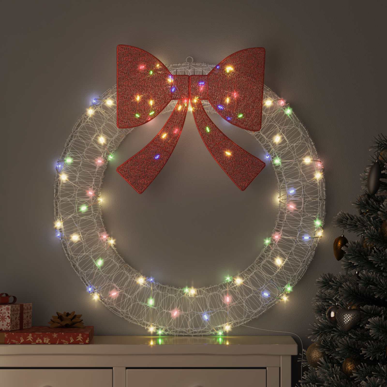 Kranz Mit 60 Leds 76 X 76 X 8,5 Cm Acryl
