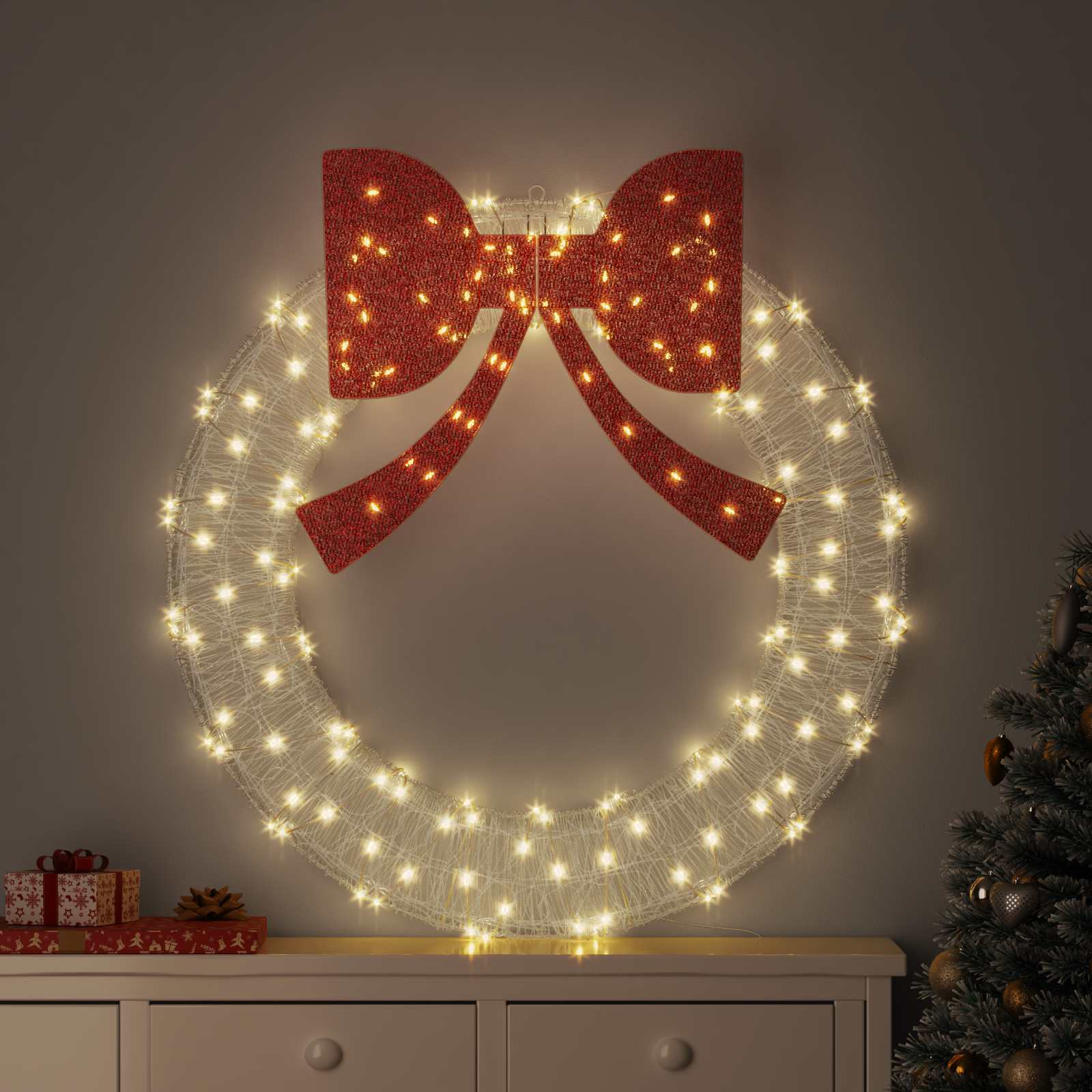 Kranz Mit 60 Leds 76 X 76 X 8,5 Cm Acryl