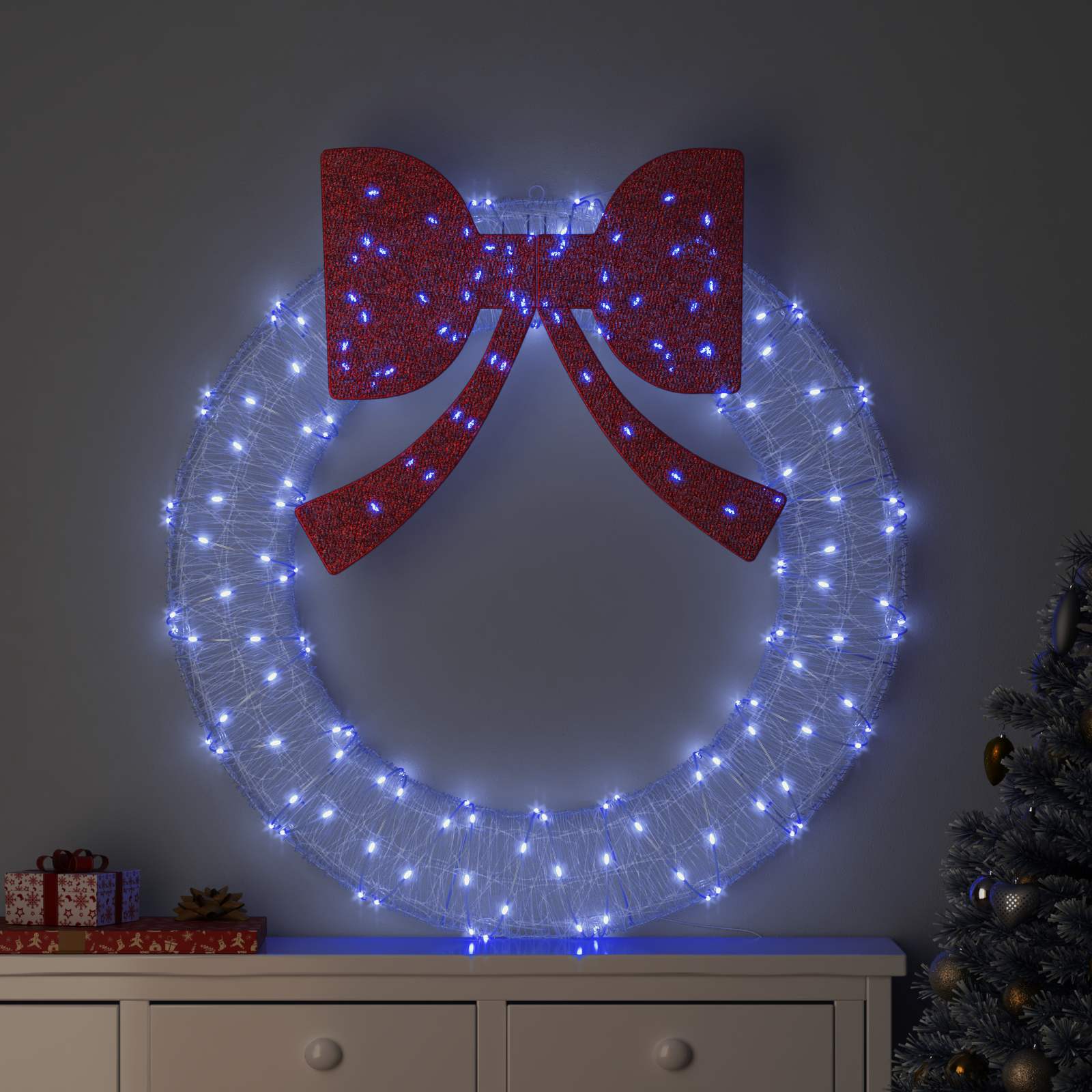Kranz Mit 60 Leds 76 X 76 X 8,5 Cm Acryl