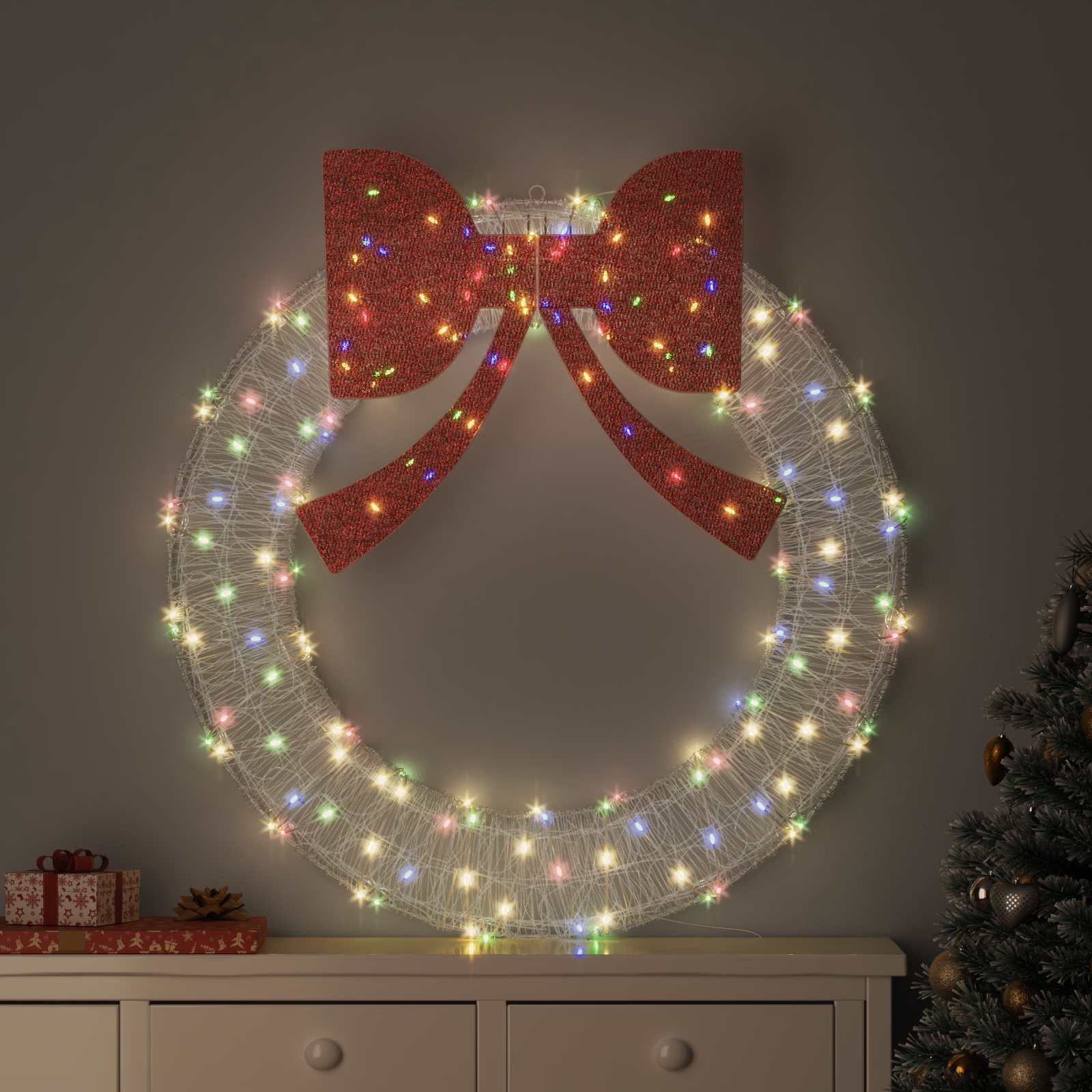 Kranz Mit 60 Leds 76 X 76 X 8,5 Cm Acryl