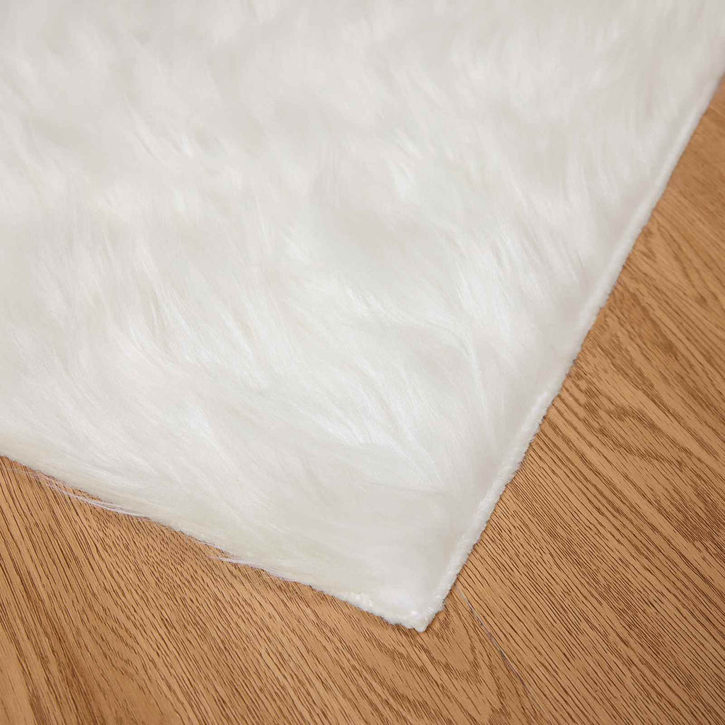 Kunstschaffell Teppich Tafalla Polyester Weiß