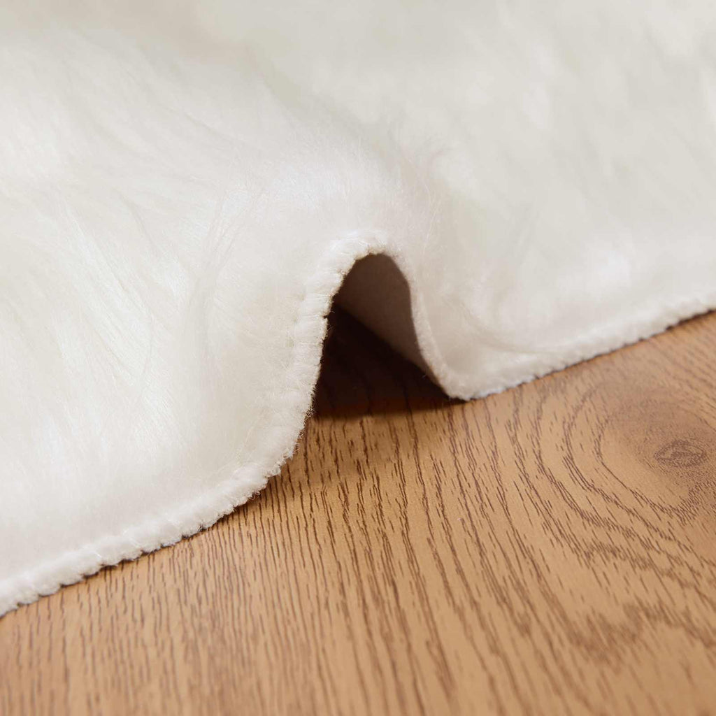 Kunstschaffell Teppich Tafalla Polyester Weiß