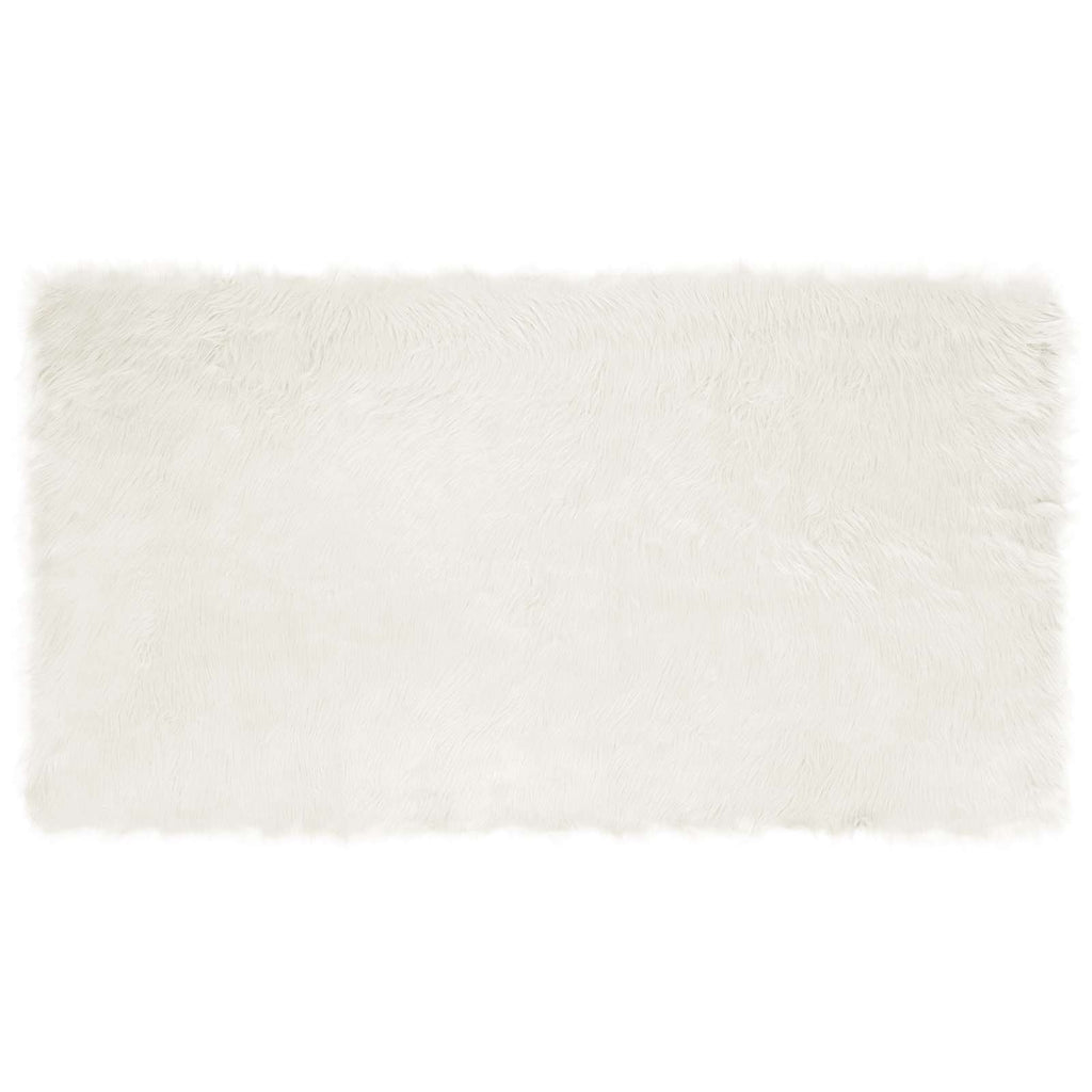 Kunstschaffell Teppich Tafalla Polyester Weiß