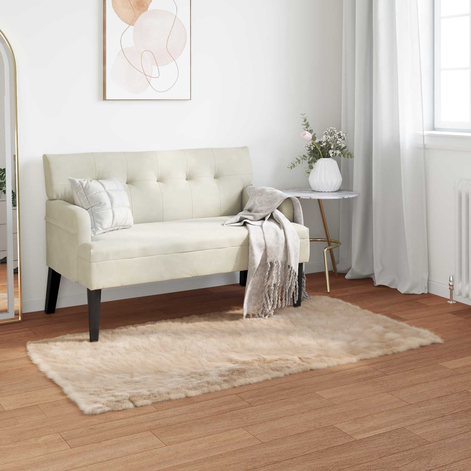 Kunstschaffell Teppich Tafalla Polyester Beige
