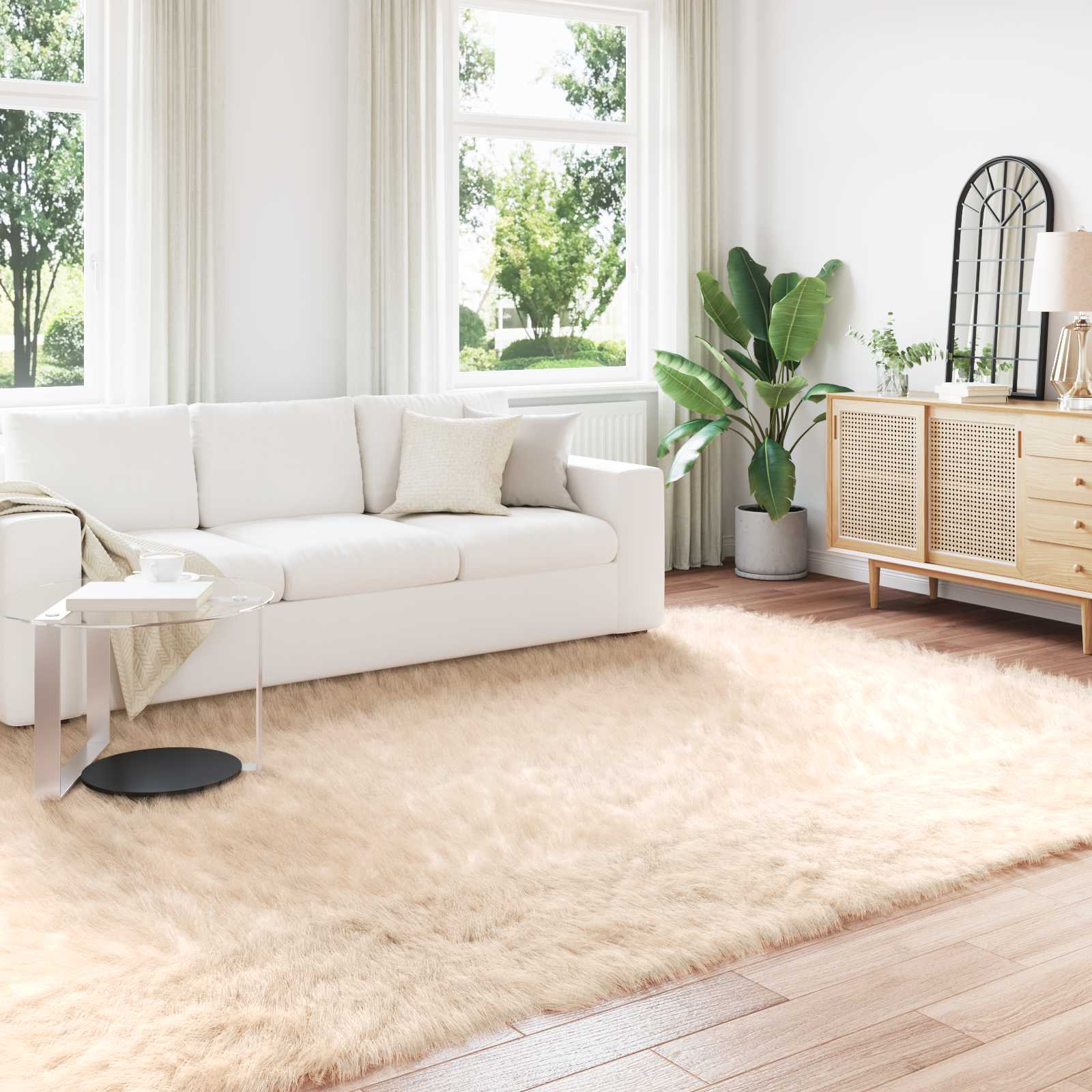 Kunstschaffell Teppich Tafalla Polyester Beige